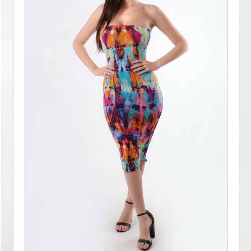 Multi color tube dress